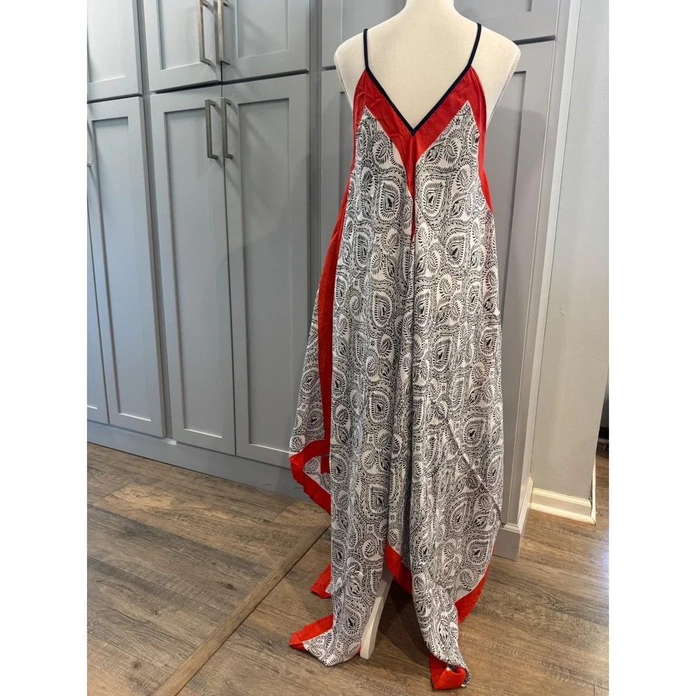 Roberta Roller Rabbit Paisley Maxi Dress One Size Viscose‎ Handkerchief Hem - Picture 3 of 8